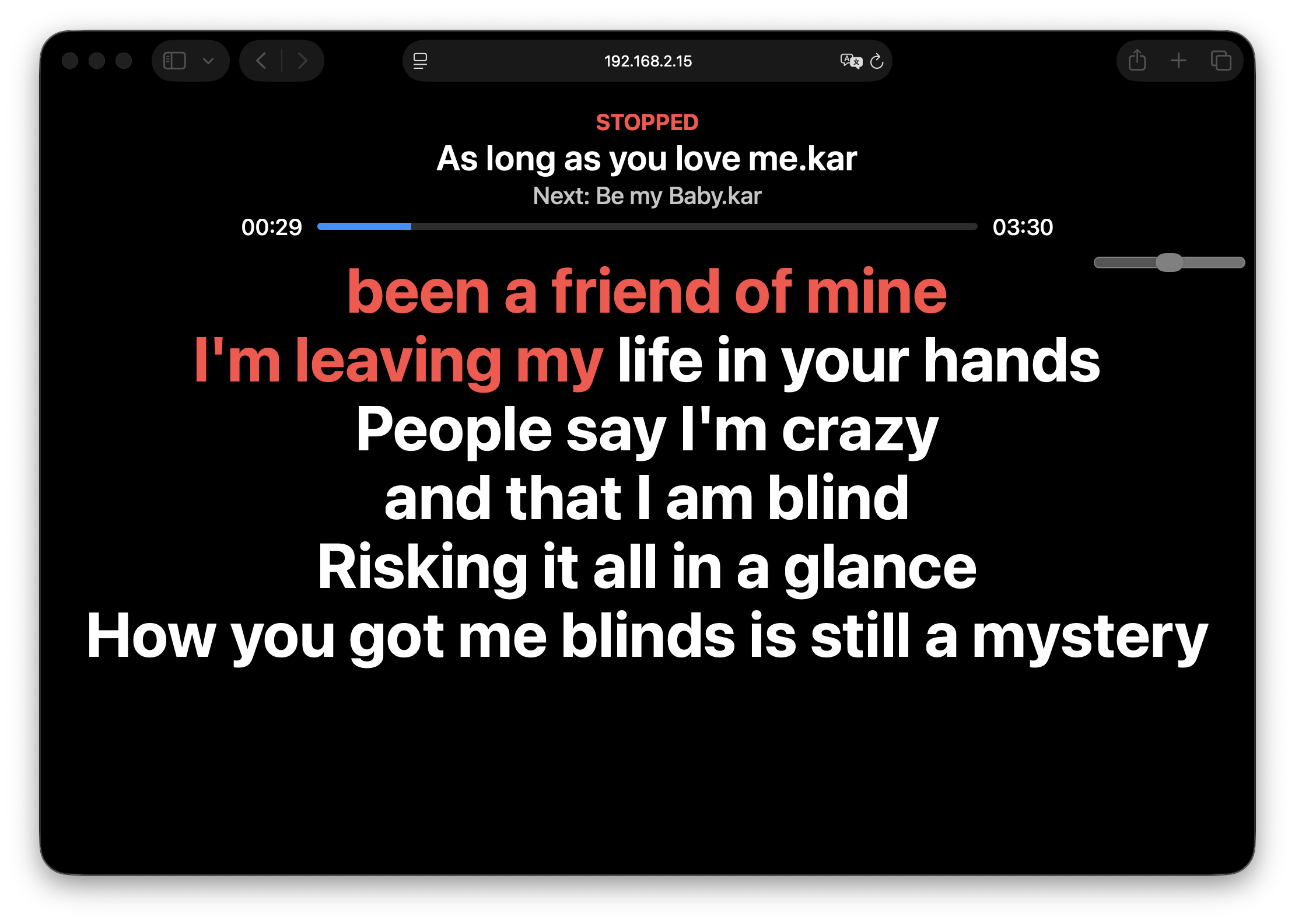 Merik lyrics viewer basic mode